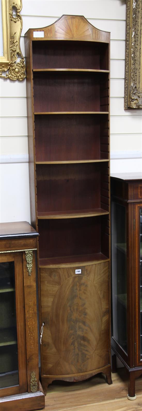 A pair of mahogany open bookcases, H.202cm